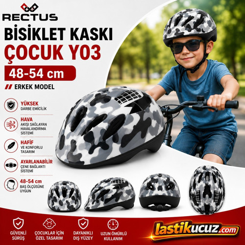 ÇOCUK BİSİKLET KASKI Y03 ( ERKEK MODEL BEDEN 48-54 CM)