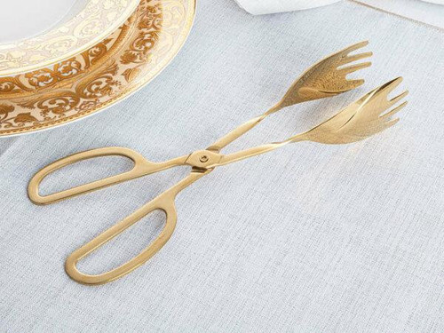 Royking Makas Maşa Salata Servisi Parlak Gold DST 016