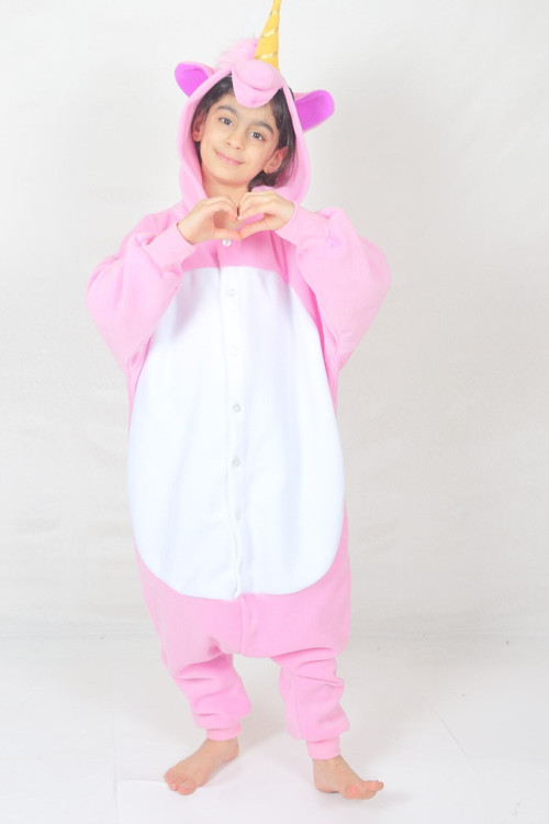 Çocuk Kigurumi Unicorn Kostümü Hayvan Kostümü
