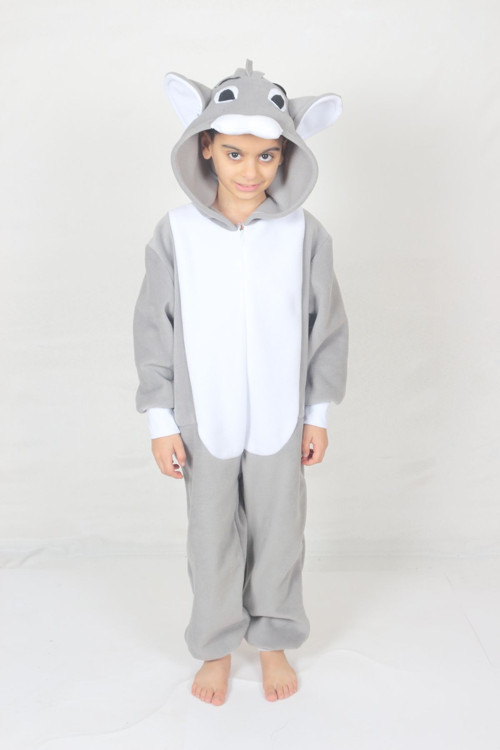 Unisex Çocuk Gri Kedi Tom Kostümü Hayvan Kostümü