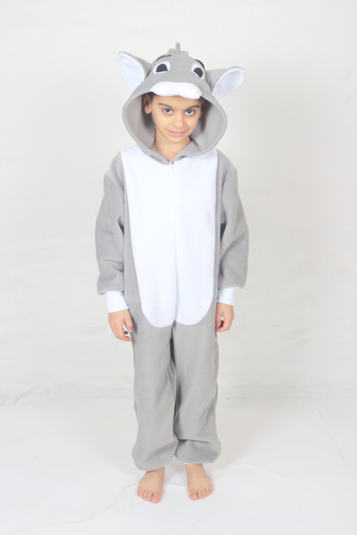 Unisex Çocuk Gri Kedi Tom Kostümü Hayvan Kostümü
