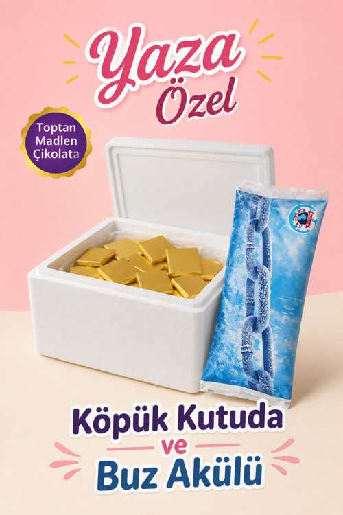 Altın Sargılı Sütlü Madlen 120 Adet Çikolata - Buz Akülü ve Köpük Kutulu