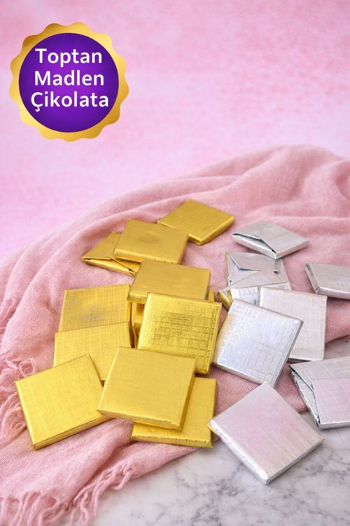Gümüş ve Gold Sargılı Sütlü Madlen 130 Adet İkramlık Çikolata