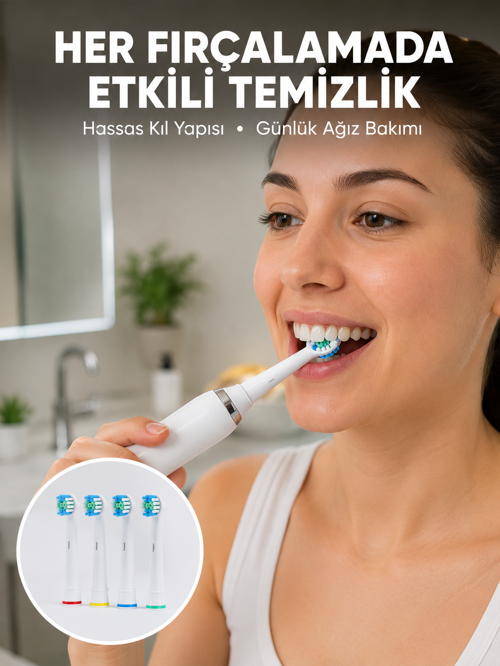 popüler Günlük Ağız Bakımı İçin Nazik ve Etkili Yedek Başlık Seti Yeni Nesil 2026