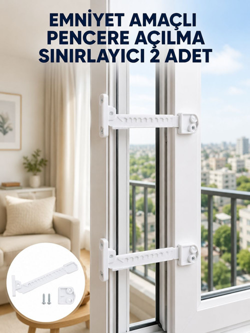 popüler Emniyet Amaçlı Pencere Açılma Sınırlayıcı Aparat 2 Adet Yeni Nesil 2026