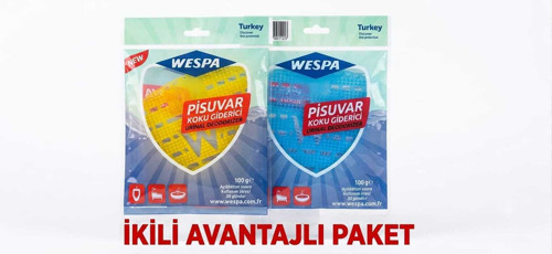 Wespa 2'Li Turuncu ve Mavi Renkli Pisuvar Koku Gidericisi