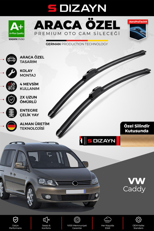 VW Caddy Ön Cam Silecek Seti 2006-2015 Premium Araca Özel 60-45 Cm A+ Kalite