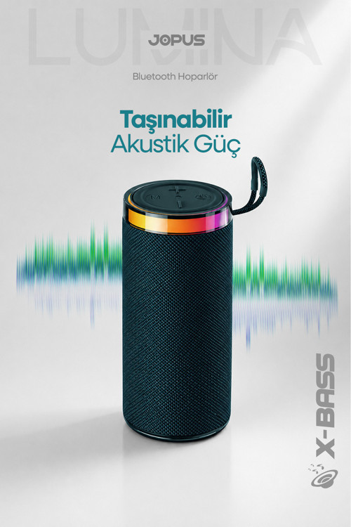 Yüksek Sesli Işıklı Taşınabilir TWS Bluetooth Hoparlör Şarjlı Kablosuz Speaker AUX USB SD Destekli