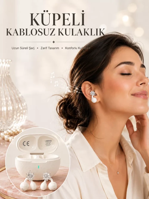 Şık Küpeli Kablosuz Kulaklık - Yeni Nesil Bluetooth Teknolojisi