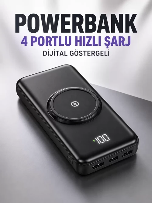 10.000 Mah Hızlı Şarj Powerbank Dijital Göstergeli