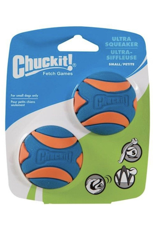 ! Ultra Squeaker 2'li Sesli Köpek Oyun Topu (Küçük Boy)