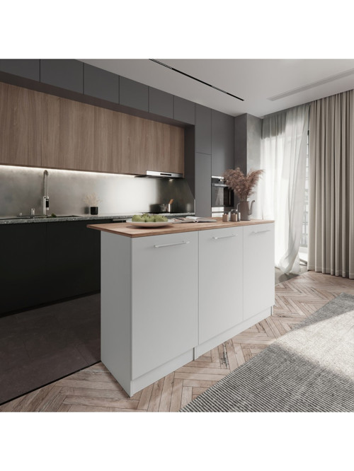 Tdesigno Katrina Mutfak Adası -alt Modül-150 Cm Beyaz -tezgah Dahil