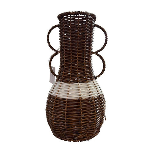 Kulplu Kahverengi Rattan Vazo 12x26 cm