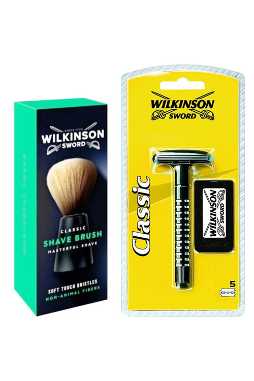 Wilkinson Klasik Tıraş Seti, Tıraş Bıçağı, 5'li Jilet, Tıraş Fırçası