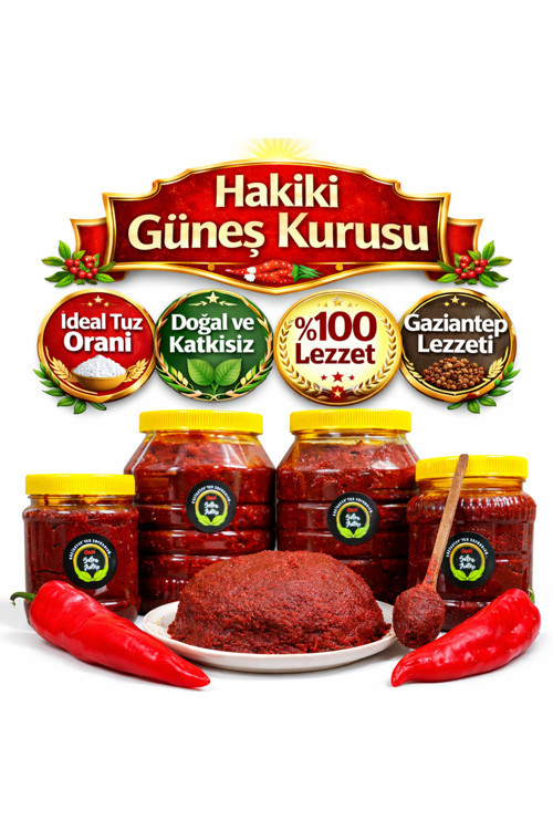 gazisofraantep Antep Acı Biber Salçası – Katkısız Doğal Ev Yapımı – 5 Kg