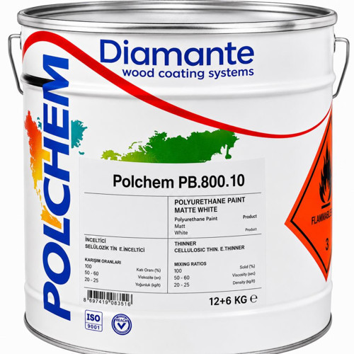 PB.800.10 Poliüretan Boya Full Mat Antrasit Ral 7016 12+6 Kg