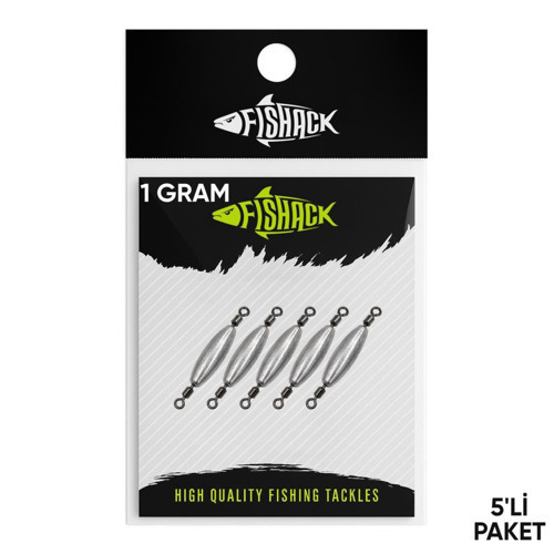Çift Taraflı Fırdöndülü Kurşun - Fishack - 1 Gram (5'li)