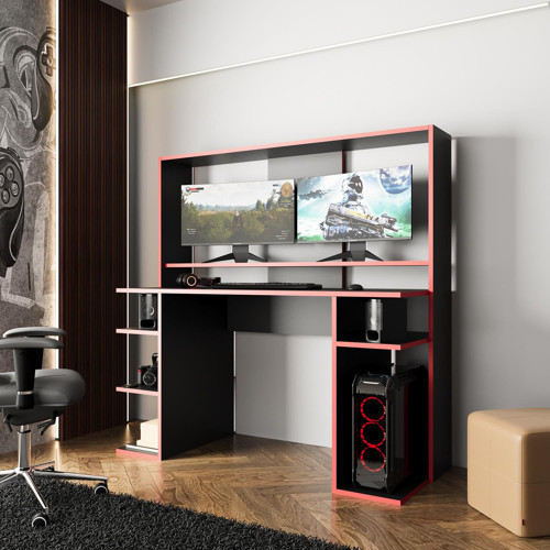 Dante S8480 Oyuncu Masası Siyah Kırmızı 140 cm