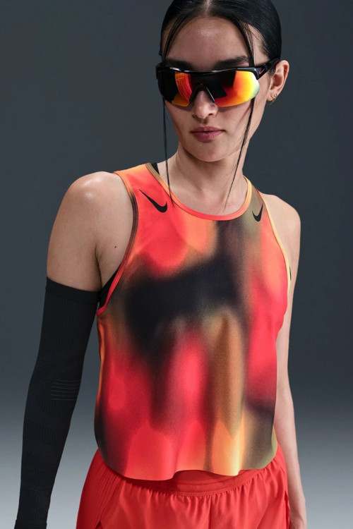 Dri Fit ADV Art Crop Womens Tank Red Kadın Crop Koşu Atleti Kırmızı