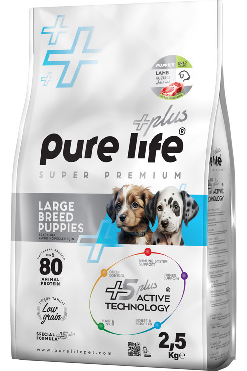 Plus Kuzulu Büyük Irk Yavru Köpek Maması 2.5 Kg