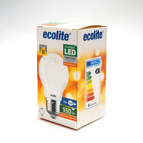 Soft Filament A60 8 W Sarı Klasik E27 Duy Led Ampul (4'li Paket)