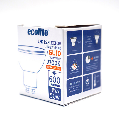 Par 16 8 W Sarı Spot GU10 Duy Led Ampul (7'li Paket)