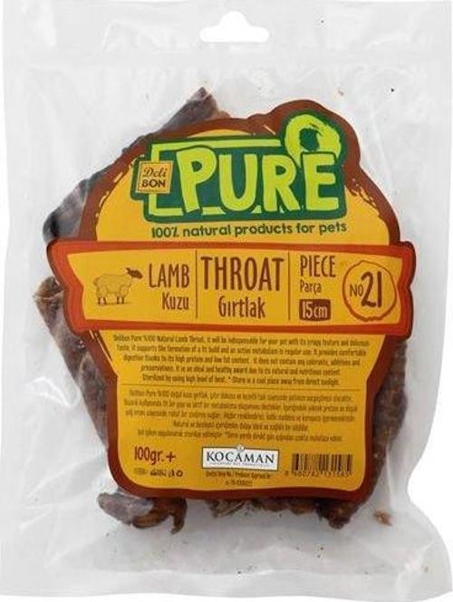 Kurutulmuş Parça Kuzu Gırtlak Köpek Ödül Maması 15 Cm 100 Gr