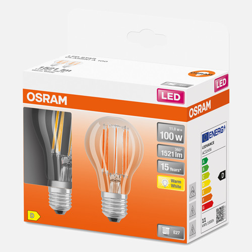 SCLA100 FIL 11 W Sarı E27 LED Ampul (4'li Paket)