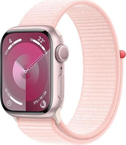 Watch Series 9 GPS 41mm Pembe Alüminyum Kasa ve Uçuk Pembe Spor Loop Kordon Akıllı Saat