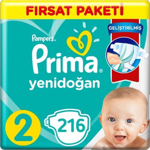 2 Beden Yenidoğan Bebek Bezi Fırsat Paketi (3*72) 216 Adet