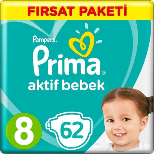 Aktif 8 Beden 17+ Kg 2×31=62 Adet Bebek Bezi
