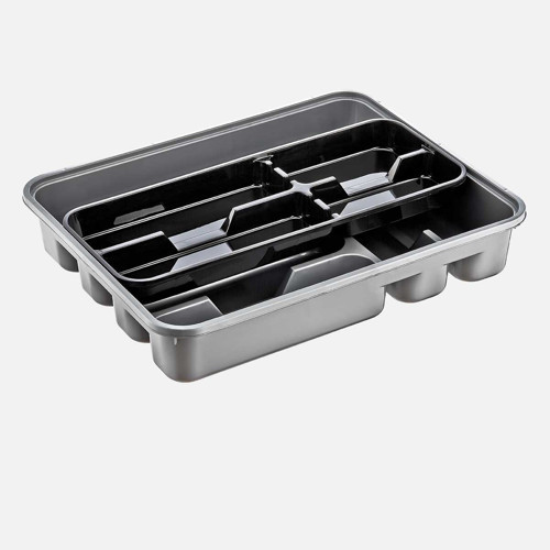 ABS Plastik 38.6x31.2 cm 12 Bölmeli Çekmece İçi Kaşıklık Gri (8'li Paket)