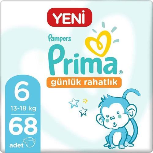 Bebek Bezi Günlük Rahatlık 6 Beden 68 Adet Tekli Paket 17x4