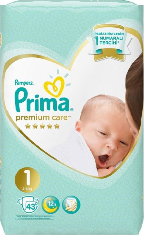 Bebek Bezi Premium Care 1 Beden Yenidoğan 43 Adet