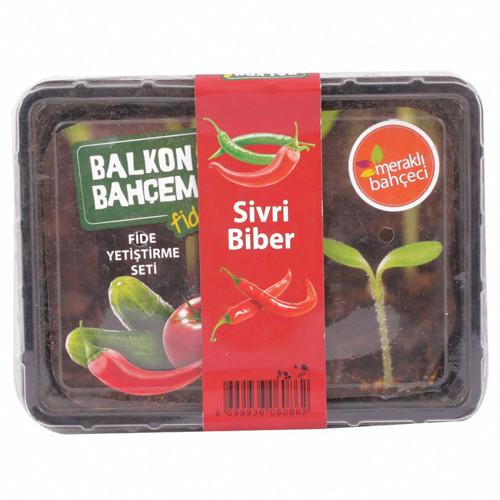 Balkon Bahçem Biber Fide Yetiştirme Kiti (3'li Paket)