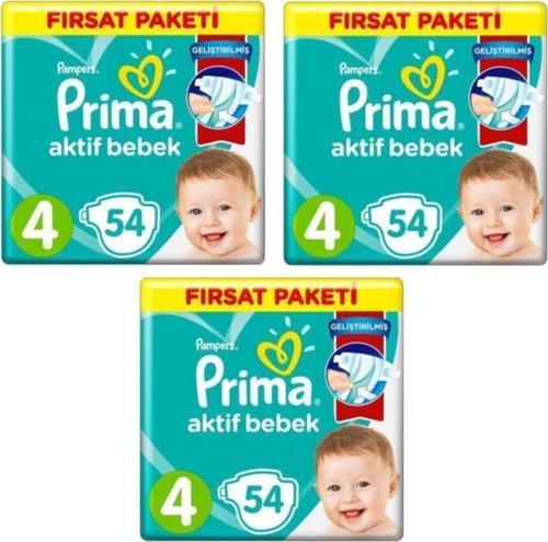 Bebek Bezi Fırsat Paketi Maxi 4 Numara 162 Adet ( 3*54 )