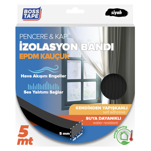 Epdm Kapı Pencere İzolasyon Bandı Siyah (8'li Paket)