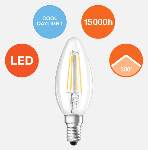 Ledv Led Filemant CLB 40 4 W Beyaz E14 LED Ampul (6'li Paket)
