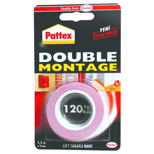 Double Montaj Bandı 120 kg 19 mm x 1.5 m (4'li Paket)