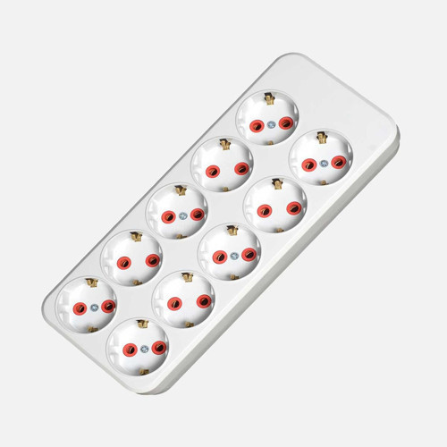 10'lu Topraklı Grup Priz (Klemensli) (7'li Paket)
