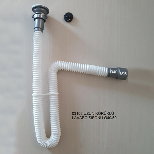 Uzun Körük Gövdeli Lavabo Sifonu (4'li Paket)