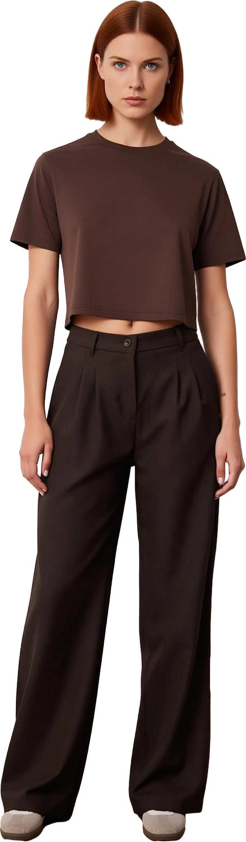 Kadın Terrycotton Dokuma Palazzo Pantolon Düz Desen Normal Bel Wide Leg Yaz Aylarının Vazgeçilmezi