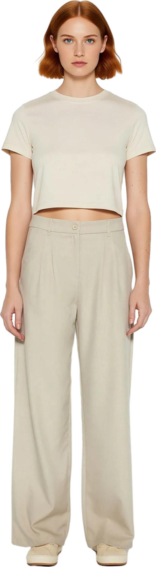 Kadın Terrycotton Dokuma Palazzo Pantolon Düz Desen Normal Bel Wide Leg Yaz Aylarının Vazgeçilmezi