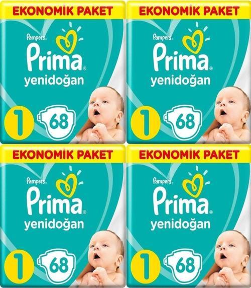 Yenidoğan Bebek Bezi 1 Beden - Numara 2-5 kg 68 Li 4 Paket 272 Kullanım