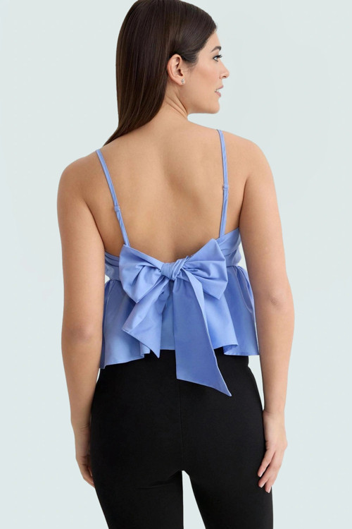 Rahat ve Şık Dacron Crop Bluz Günlük Kombinler İçin Görünüm Mükemmel Uyum Trend Tasarım