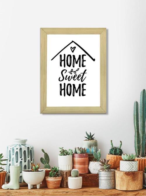 Home Sweet Home Ahşap Çerçeveli Ev Mutfak Banyo Poster Tablo