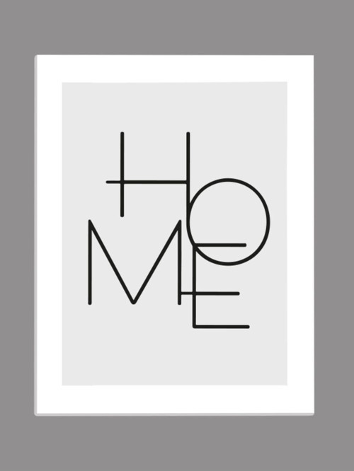 Home Yazılı Beyaz Çerçeveli Ahşap Poster Tablo