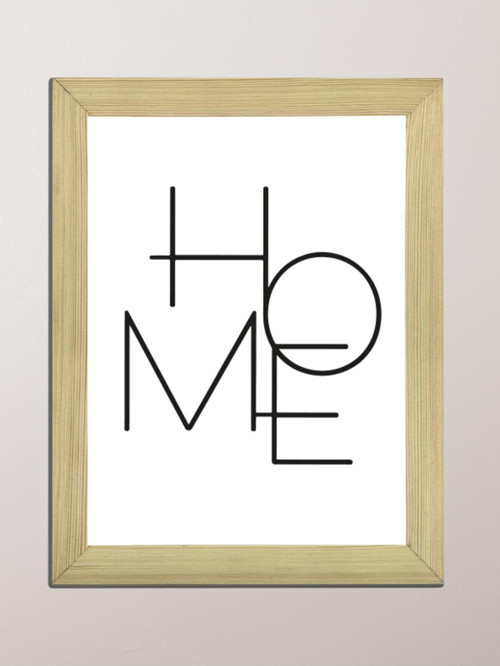 Home Yazılı Çerçeveli Ahşap Poster Tablo
