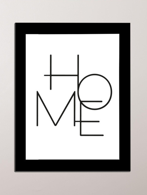 Home Yazılı Siyah Çerçeveli Ahşap Poster Tablo