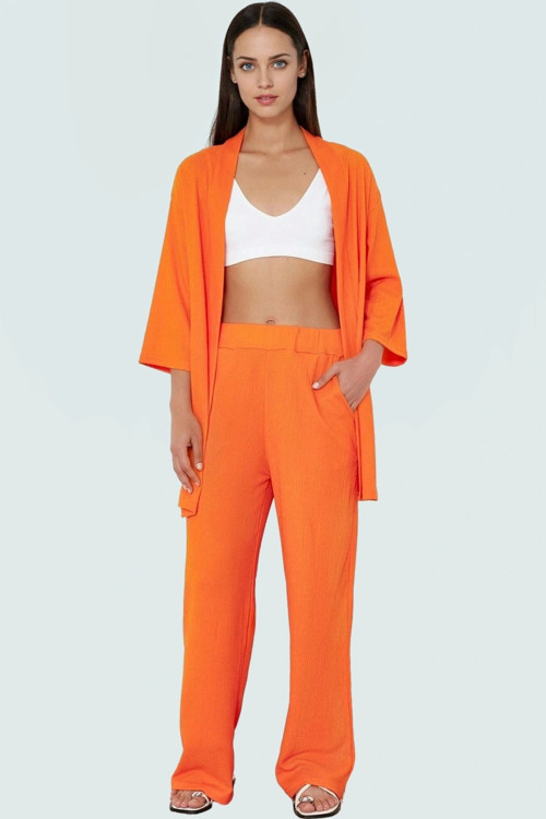 Yazlık Kadın Kimono Pantolon Takım Rahat Şık ve Çok Yönlü Trend Tasarım Modern Stil Görünüm
